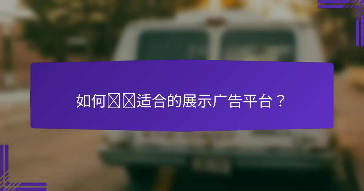如何选择适合的展示广告平台？