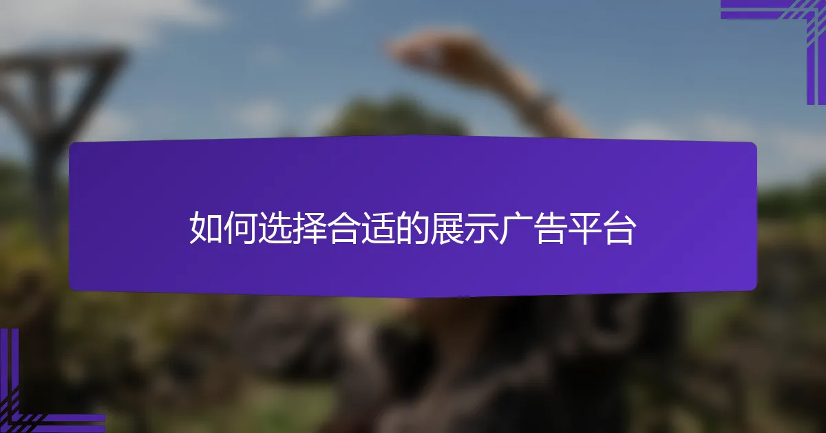 如何选择合适的展示广告平台
