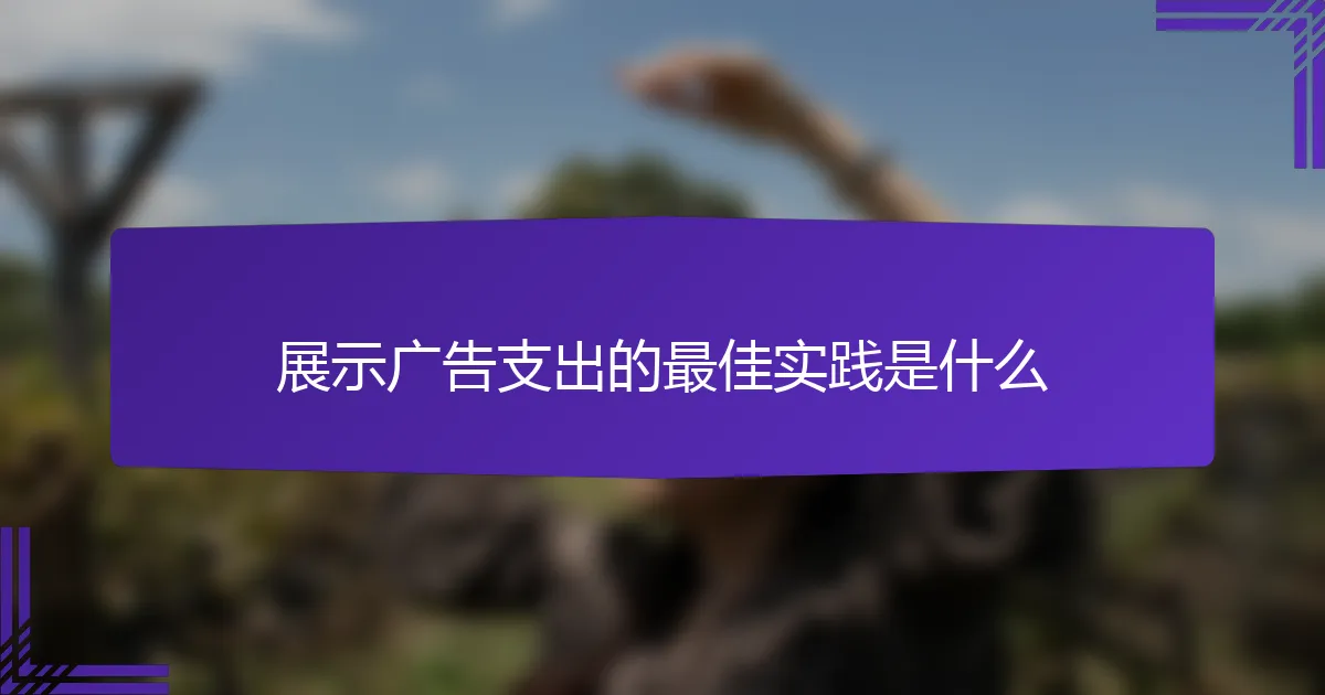 展示广告支出的最佳实践是什么